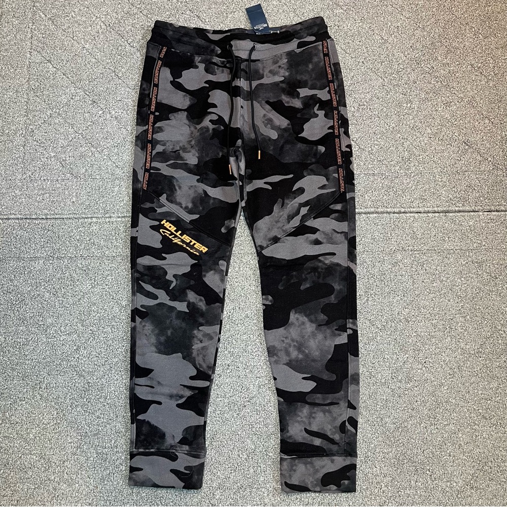 Hollister California Camo Skinny Jogger Mens Size Small Gray Black NWT